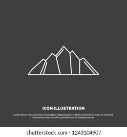 hill, landscape, nature, mountain, scene Icon. Line vector symbol for UI and UX, website or mobile application