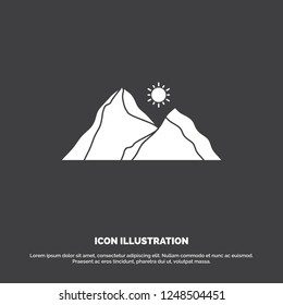 hill, landscape, nature, mountain, scene Icon. glyph vector symbol for UI and UX, website or mobile application