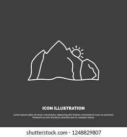 hill, landscape, nature, mountain, scene Icon. Line vector symbol for UI and UX, website or mobile application