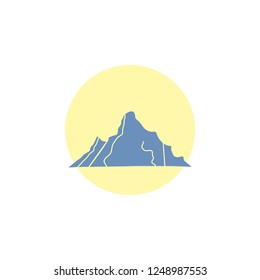 hill, landscape, nature, mountain, scene Glyph Icon.