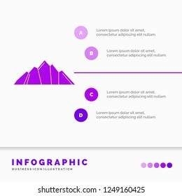 hill, landscape, nature, mountain, scene Infographics Template for Website and Presentation. GLyph Purple icon infographic style vector illustration.