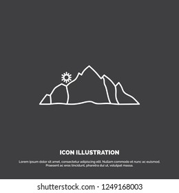 hill, landscape, nature, mountain, scene Icon. Line vector symbol for UI and UX, website or mobile application