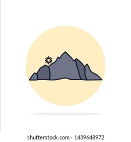 hill, landscape, nature, mountain, scene Flat Color Icon Vector