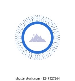 hill, landscape, nature, mountain, sun Glyph Icon. Vector isolated illustration