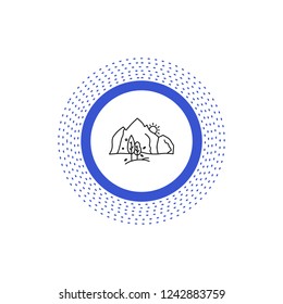 hill, landscape, nature, mountain, tree Line Icon. Vector isolated illustration