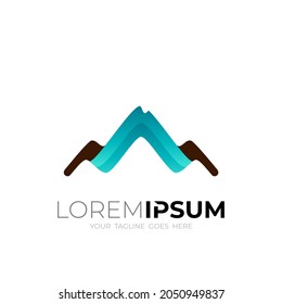 Hill logo design vector, mountain icon template