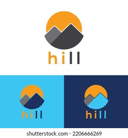 hill logo design vector templet,