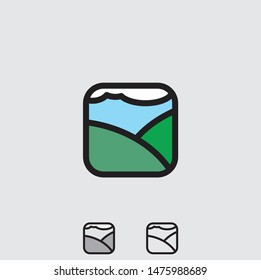 hill logo icon. the scenery around the hill