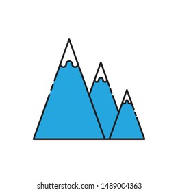 Hill minimal line icon vector