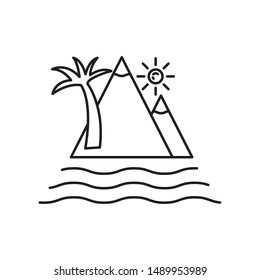 Hill minimal line icon vector
