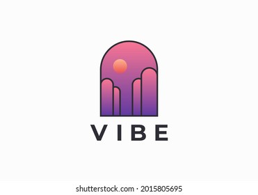 hill modern logo template vector
