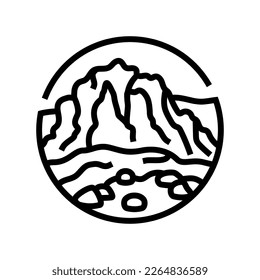 hill mountain landscape line icon vector. hill mountain landscape sign. isolated contour symbol black illustration