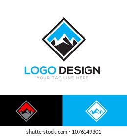 Hill and Mountain Logo Design Template Vector