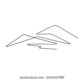 Hill one line art  digital aer print file icon 