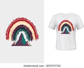 Diseño de camisetas vectoriales del arco iris arcoiris