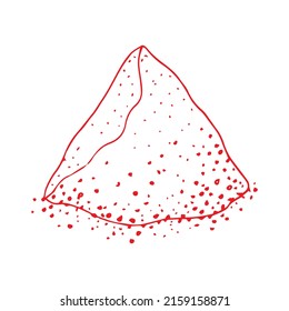 a hill of red ground pepper in sketch style