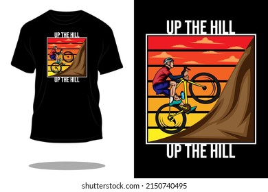 up the hill retro t shirt design