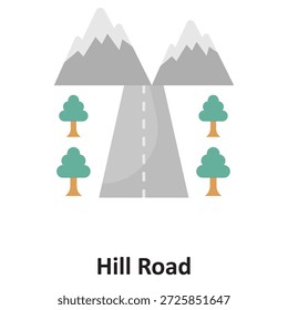 Icono de Vector de Hill Road que puede modificarse o editarse fácilmente

