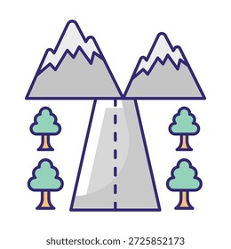 Icono de Vector de Hill Road que puede modificarse o editarse fácilmente

