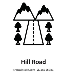 Icono de Vector de Hill Road que puede modificarse o editarse fácilmente

