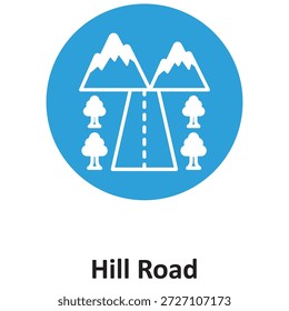 Icono de Vector de Hill Road que puede modificarse o editarse fácilmente

