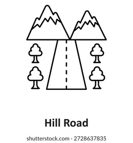 Icono de Vector de Hill Road que puede modificarse o editarse fácilmente

