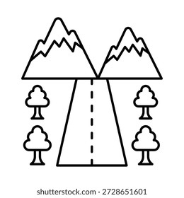 Icono de Vector de Hill Road que puede modificarse o editarse fácilmente

