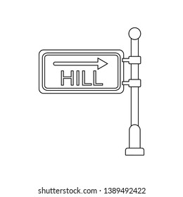 Hill signboard colored icon. Element of road signs and junctions for mobile concept and web apps icon. Outline, thin line icon for website design and development, app development