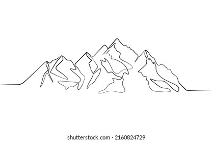 Hill Single Line Art Illustration Black Stock Vector (Royalty Free ...