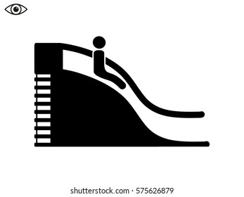 hill skiing, icon, vector illustration eps10
