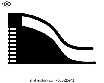 hill skiing, icon, vector illustration eps10