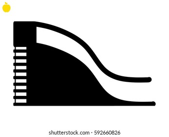 hill skiing, icon, vector illustration eps10