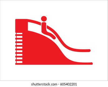 hill skiing, icon, vector illustration eps10