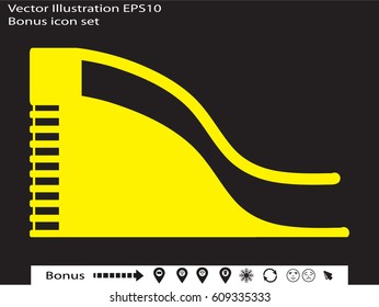 hill skiing, icon, vector illustration eps10