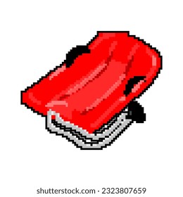 hill sled snow game pixel art retro vector. bit hill sled snow. old vintage illustration