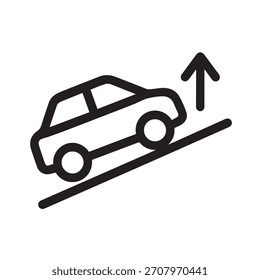 Hill Start Assist Indicator Icon, Vehicle Dashboard Hill Assist Symbol.