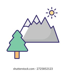Icono del Vector de la Pista de la colina que puede modificar o editar fácilmente

