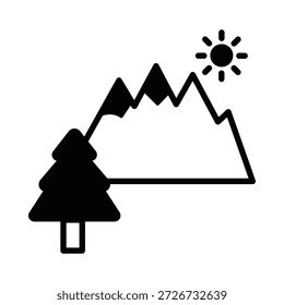 Icono del Vector de la Pista de la colina que puede modificar o editar fácilmente

