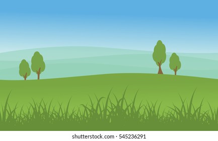 Hill with tree beauty landscape