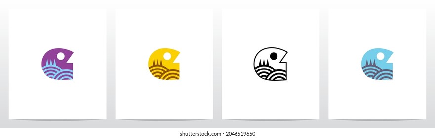Hill With Trees Letter Logo Design G 