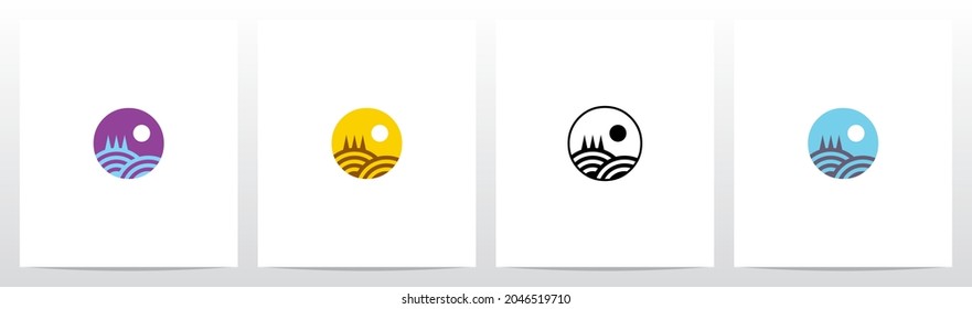 Hill With Trees Letter Logo Design O 