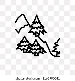 Hill vector icon isolated on transparent background, Hill logo concept