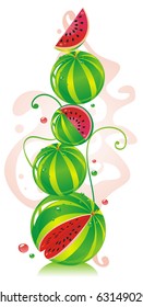 Hill from water-melons in different kinds
