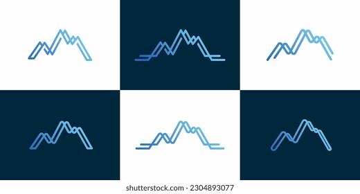 hill wave trade logo designs, vector icons elements.