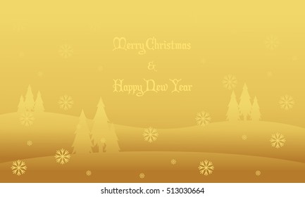 Hill winter scenery Christmas silhouettes vector illustration