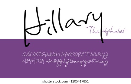 Hillary Script Font. 
Stylized modern alphabet for branding projects, homeware design, packaging, magazines, posters, flyers titles, logos,  books, fashion design,  slogans, invitations.
Vector