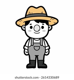 hillbilly with hat vector illustration