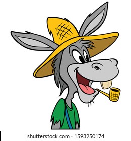 Hillbilly Mule - A cartoon illustration of a Hillbilly Mule mascot.