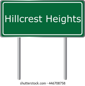 Hillcreast Heights , Florida, road sign green vector illustration, road table, USA city