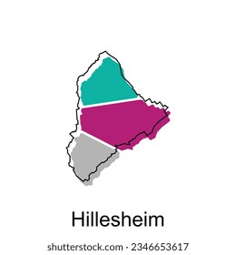 Hillesheim world map vector design template, graphic style isolated on white background, suitable for your company